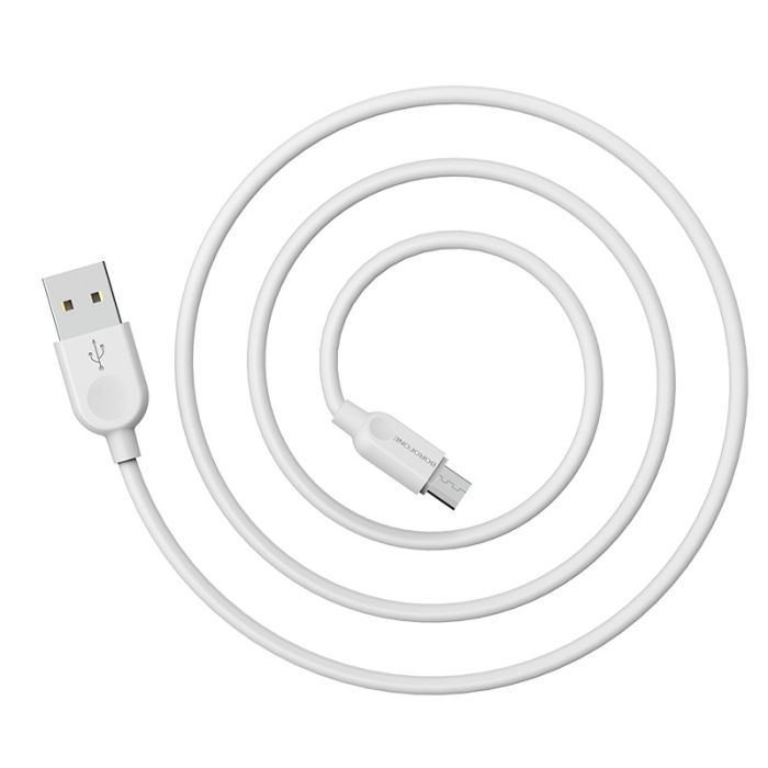 USB кабель Borofone BX14 Micro 2.4A 2m белый
