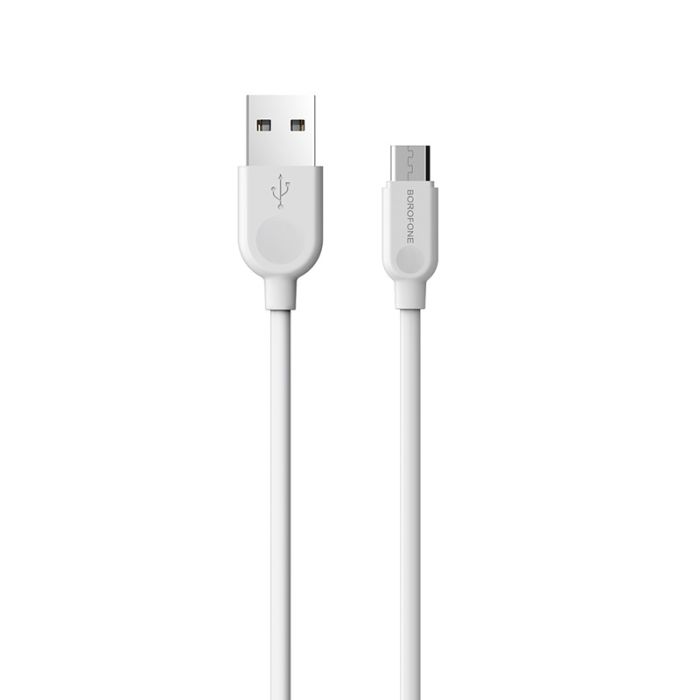 USB кабель Borofone BX14 Micro 2.4A 2m белый