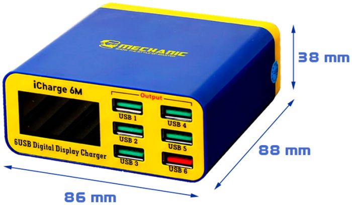 Быстрое зарядное устройство Mechanic iCharge 6M 3.5A / 5xUSB / 1xUSB QC3.0 / 40W