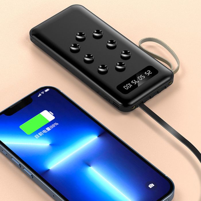 Power Bank VNpower K305 10000 mAh + кабель 4в1 USB/Micro/Type-C/Lightning/Ліхтарик Black