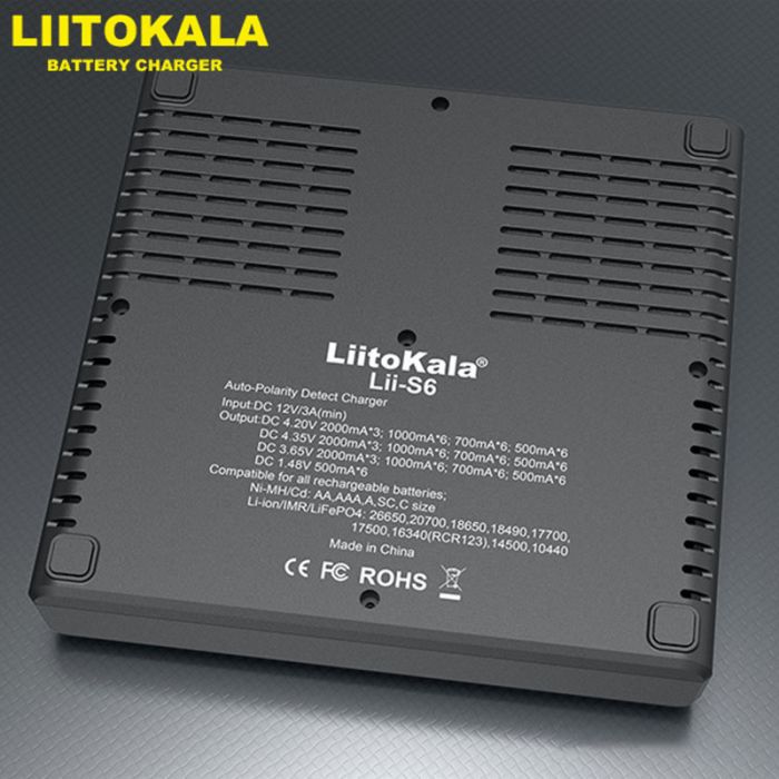 Зарядний пристрій LiitoKala Lii-S6 для акумуляторів 18650/21700/26650/АА/ААА/Li-Ion/LiFePO4/NiMH