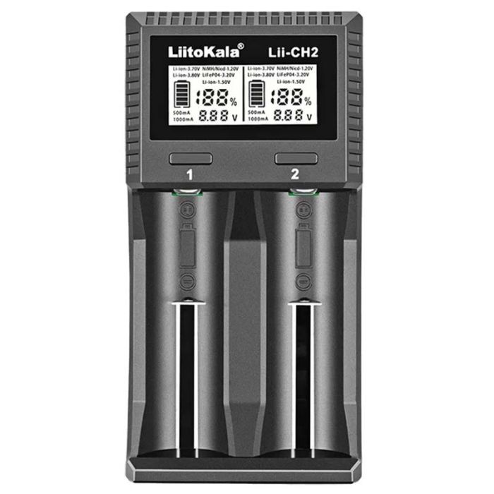 Інтелектуальний зарядний пристрій LiitoKala Lii-CH2 для 18650, AA, AAA Li-Ion, LiFePO4, Ni-MH-Cd