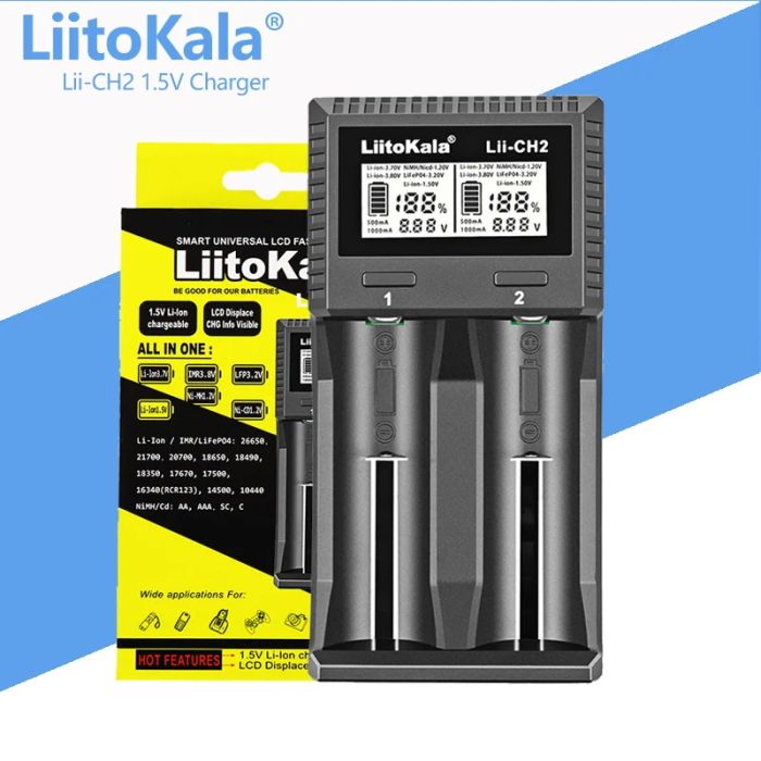 Інтелектуальний зарядний пристрій LiitoKala Lii-CH2 для 18650, AA, AAA Li-Ion, LiFePO4, Ni-MH-Cd