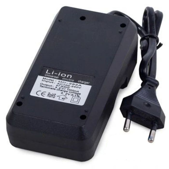 Сетевое зарядное устройство  MD-282A 4.2V 1000mA для аккумуляторов 18650/ 16340/ 26650/ 14500 и других, 2 слота