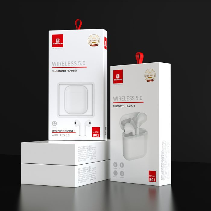 Бездротові навушники Biboshi BO1 білі / вкладиші / bluetooth / 200 mAh