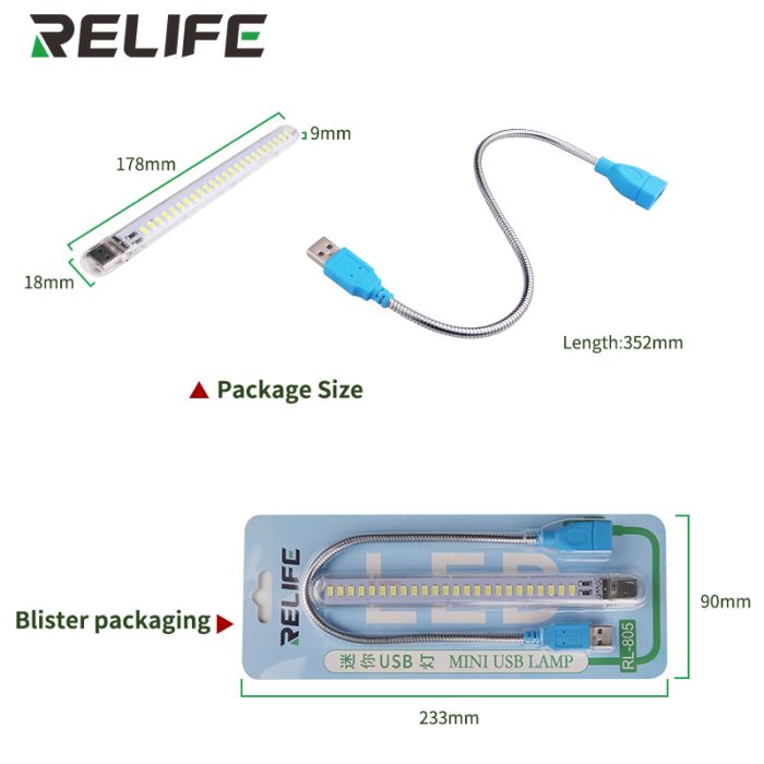 Лампа USB RELIFE RL-805 Mini LED Light для Powerbank / 5 В / 8 Вт