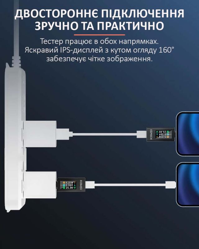 Многофункциональный USB тестер KOWSI KWS-1902L Type-C / QC3.0 / 4-30V / 8A Черный
