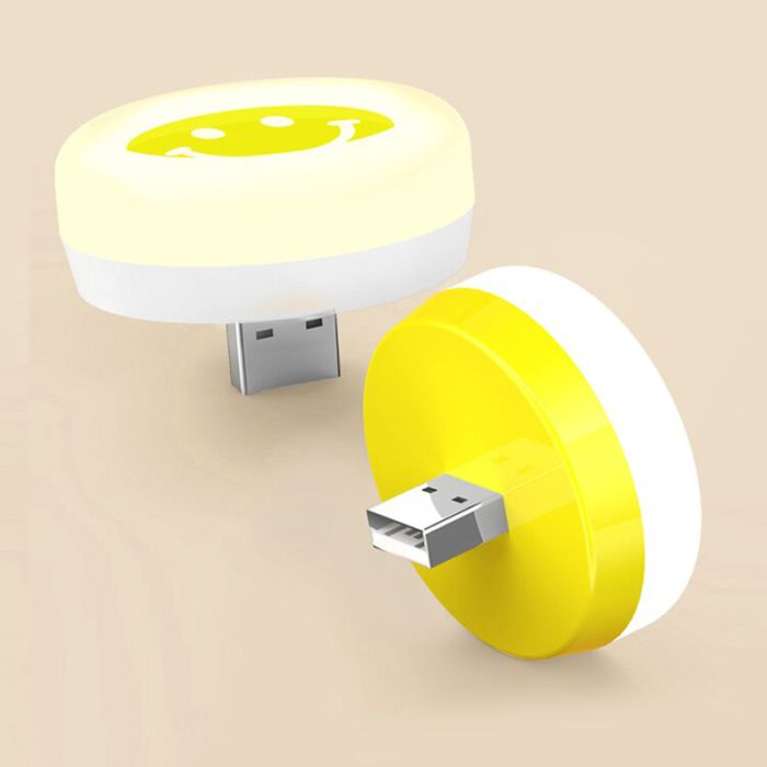 USB LED лампочка ночник смайлик в упаковке
