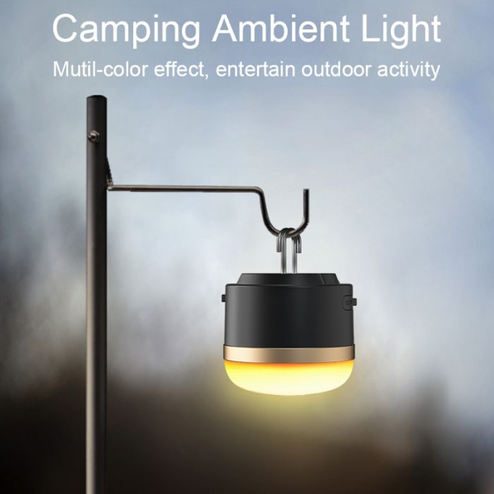 Фонарь кемпинговый Camping Light M0 + Powerbank 3600 mAh / 13 режимов / магнит / крючок / IP65 / 5W / Type-C