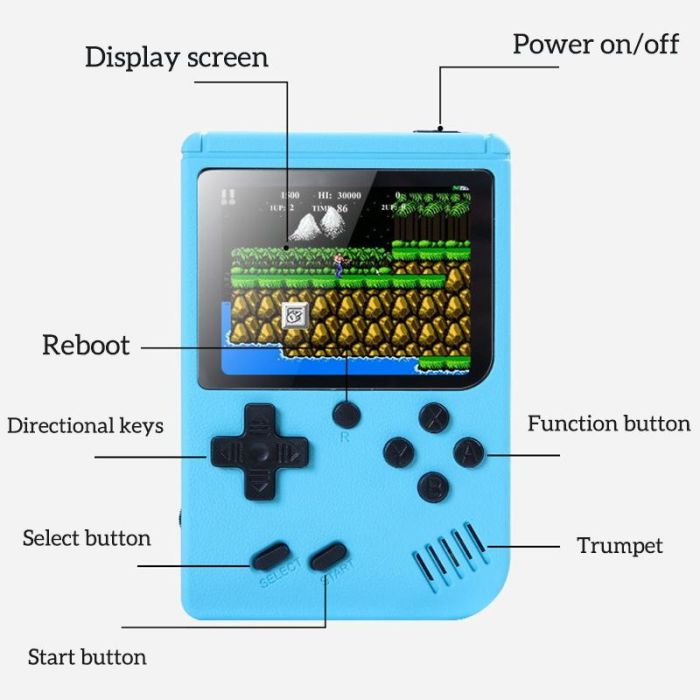Портативна ігрова приставка Gamemaster 500 in 1 джойстик, консоль, 8 bit Grey