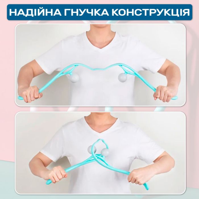 Массажер ручной роликовый Swan 500 для шеи, спины, тела Pink