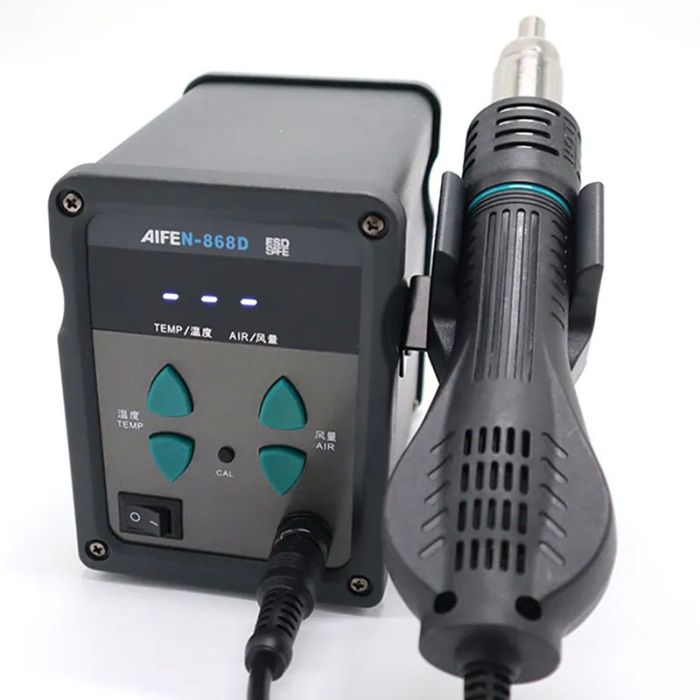 Паяльна станція термоповітряна Aifen 868D / термофен / 7 насадок / LED дисплей / 100-500 ° C / 700 Вт