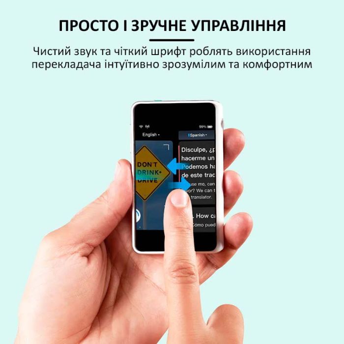 Голосовой переводчик Timekettle Fluentalk T1 Mini онлайн, офлайн, фото перевод, 40 языков White