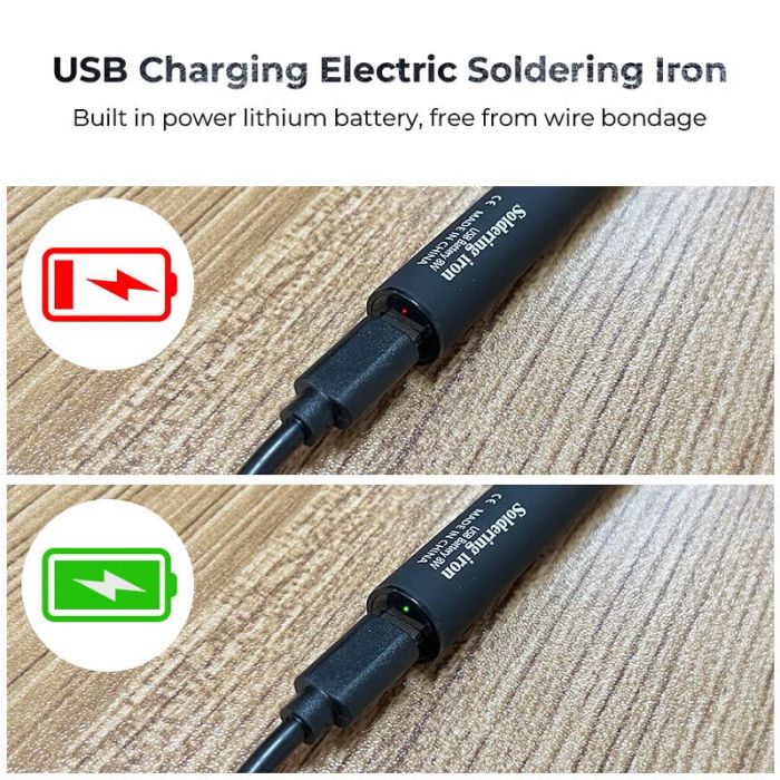 Паяльник USB бездротовий портативний з підставкою, живлення 5V, 8W, 330 - 450°C White