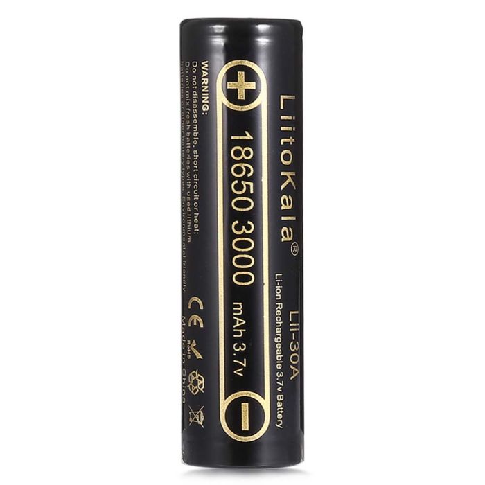 Аккумулятор LiitoKala Lii-30A 18650 / высокотоковый / без защиты / 15A / 3000 mah / Original