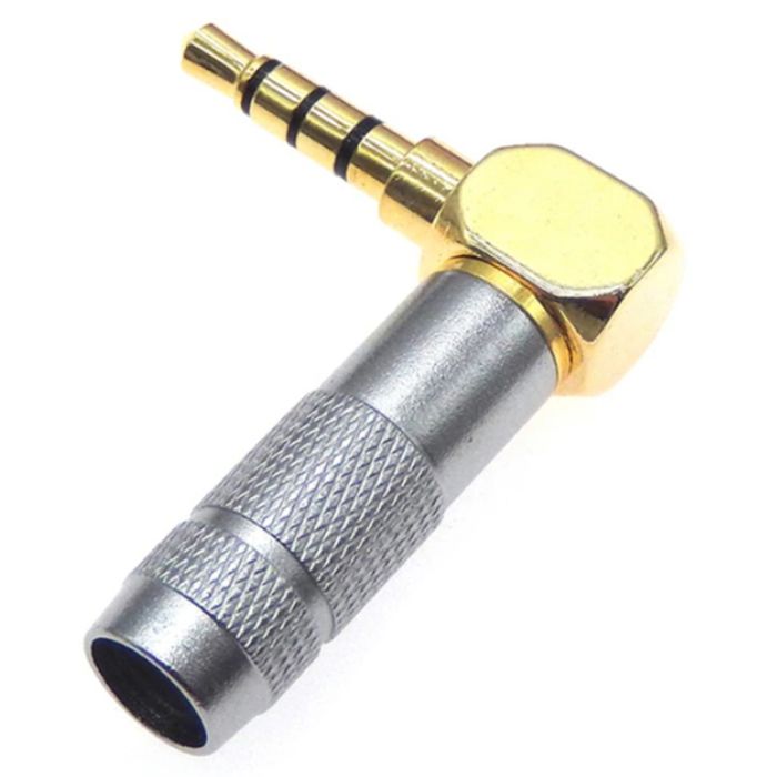 Разъём  HM-450 4pin 3.5mm mini-jack угловой Серый
