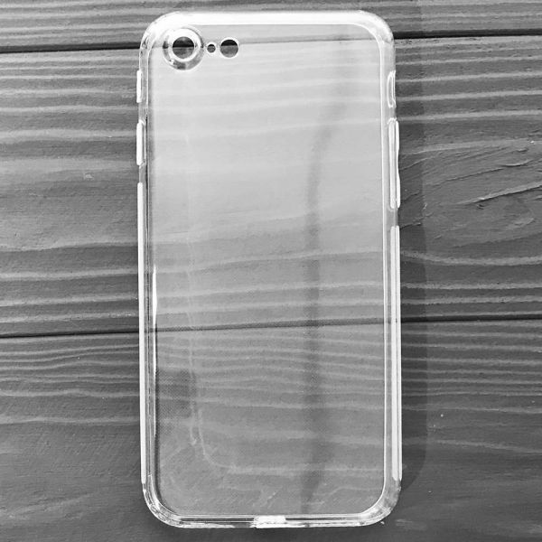 Чехол силиконовый 0.5mm с заглушками+защита камеры iPhone 7/8 Clear