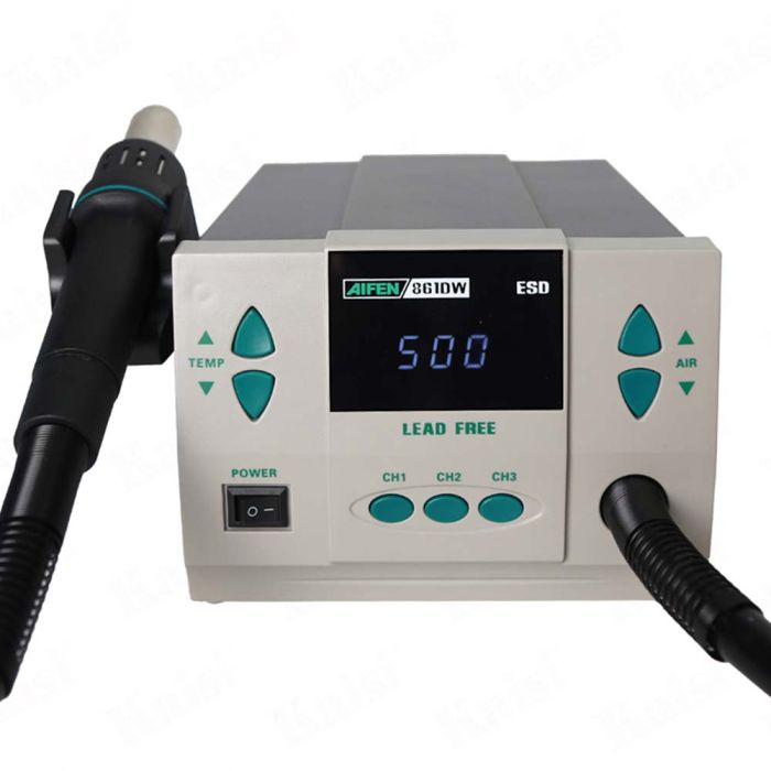 Термоповітряна паяльна станція Aifen 861DW фен / 100-500°С / 7 насадок / 3 канали пам'яті / 1000 Вт