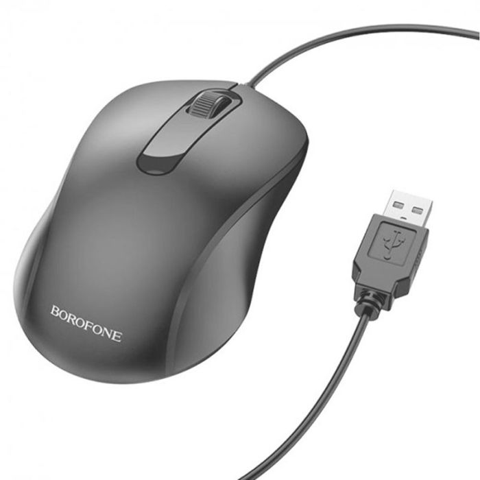 Миша провідна Borofone BG4 чорна