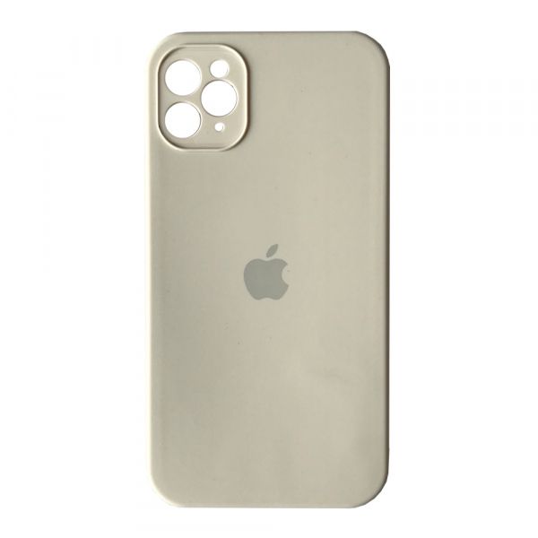 Чехол Silicone case Full Camera Square side для iPhone 12 Pro Cream