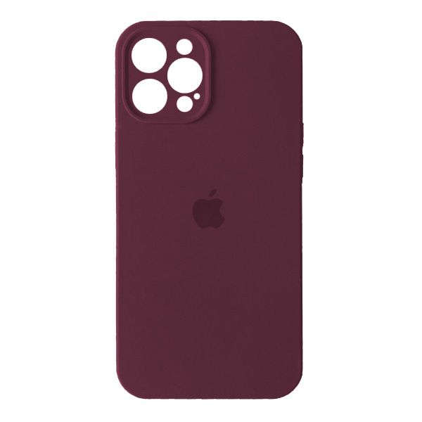 Чехол Silicone case Full Camera Square side для iPhone 12 Pro Max Marsala