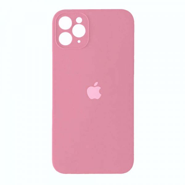 Чехол Silicone case Full Camera Square side для iPhone 12 Pro Pink