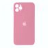 Чохол Silicone case Full Camera Square side для iPhone 12 Pro Pink