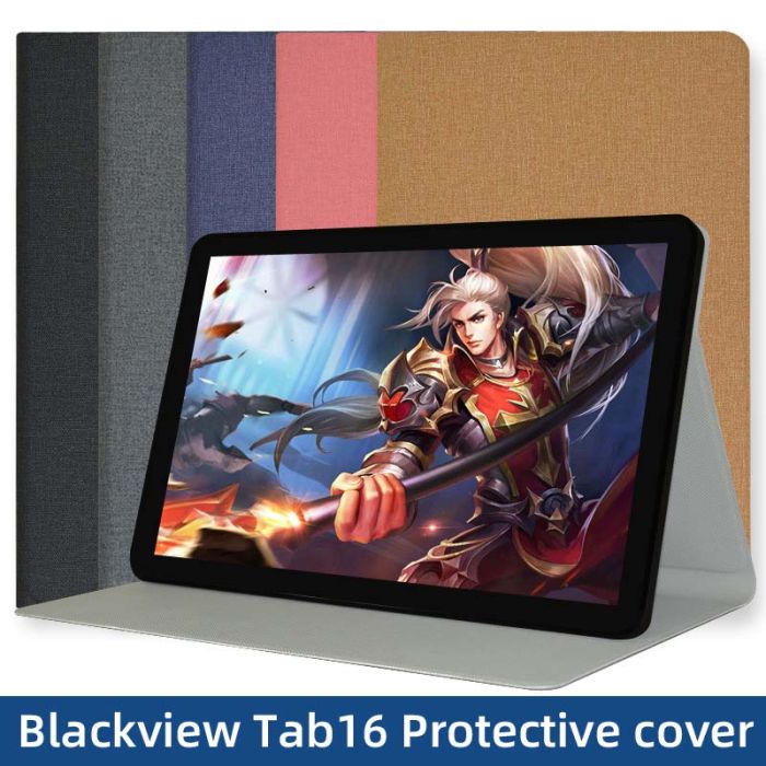 Чехол книжка для планшета Blackview Tab 16 / подставка / силиконовая основа / розовый