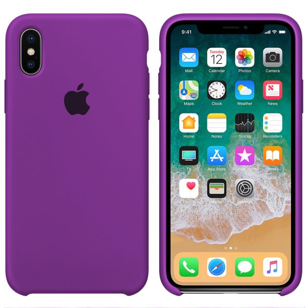 Чехол Silicone case для iPhone XR purple