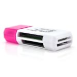 Кардридер универсальный 4в1 MERLION CRD-4YE TF/Micro SD, USB2.0, Purple, OEM