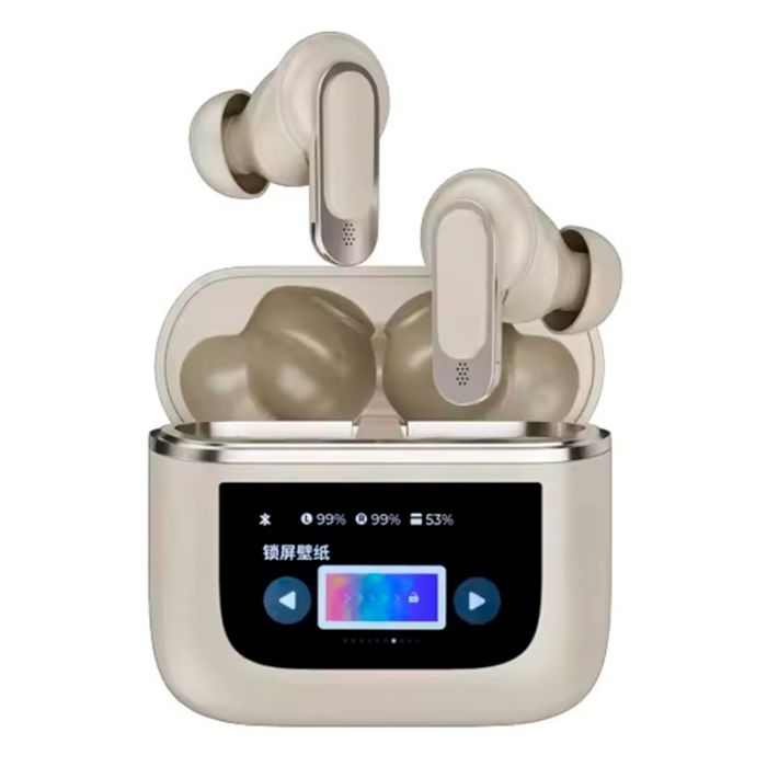 Наушники беспроводные V8 TWS Earbuds с LED дисплеем, Bluetooth 5.3, ANC, 530mAh, IPX5 Gold