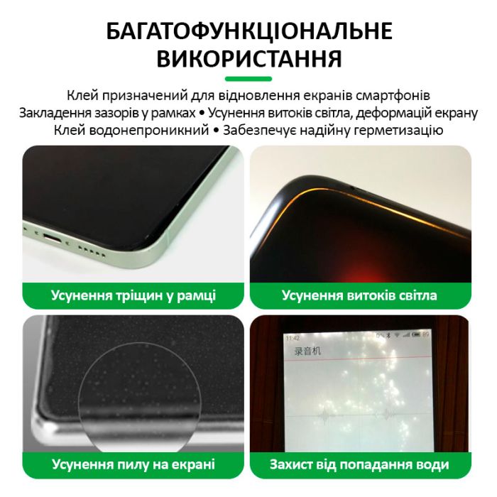 Клей термостійкий Relife RL-035B герметик для рамок, дисплеїв смартфонів, чорний, 30 мл