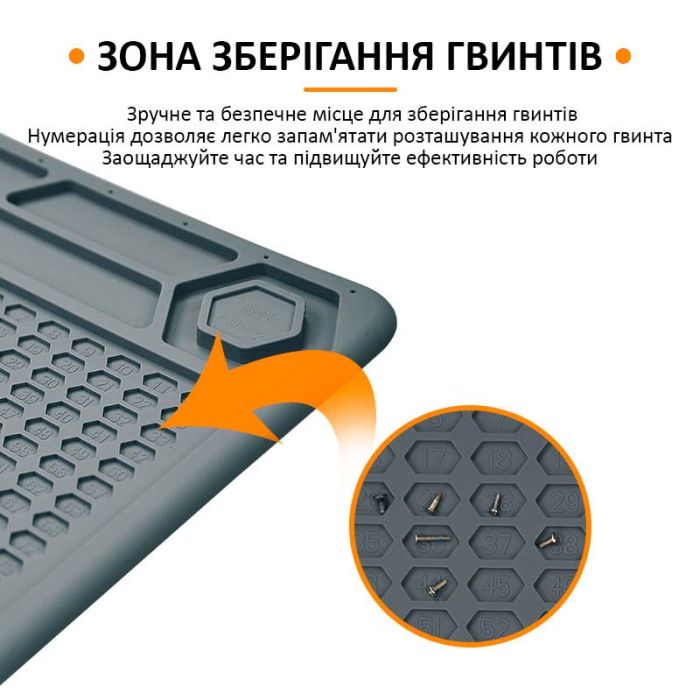 Теплоізоляційний силіконовий килимок TELIJIA TE-616 для паяння та ремонту техніки / 400x290 мм