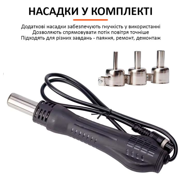 Паяльная станция 8898 комбинированная 2 в 1 паяльник + термофен / LCD / 100-500°C / 650 Вт