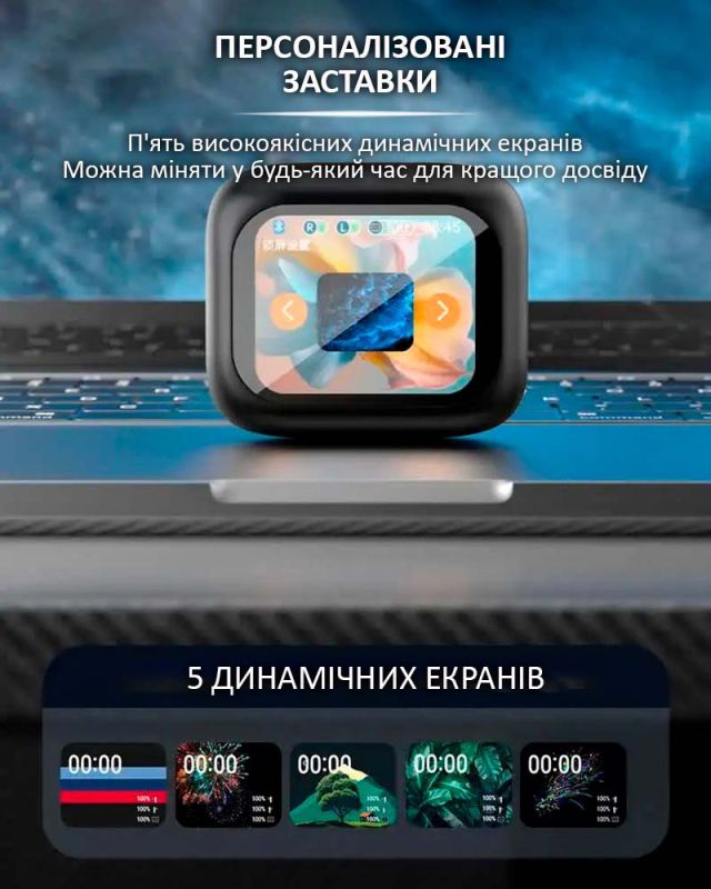 Бездротові навушники LX-10 TWS Earbuds з LED дисплеєм, Bluetooth 5.4, ANC + ENC, 320mAh Black