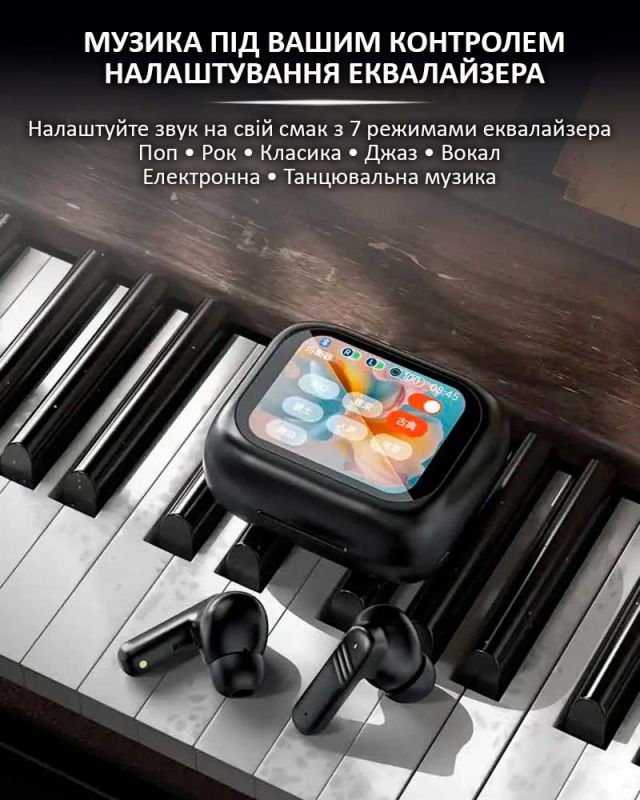 Бездротові навушники LX-10 TWS Earbuds з LED дисплеєм, Bluetooth 5.4, ANC + ENC, 320mAh Black