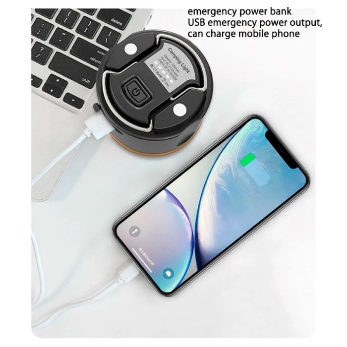 Ліхтар ручний кемпінговий Portable Light, 5 режимів, Powerbank 7200mAh, магніт, IP65 Чорний