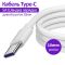 Кабель USB Type-C с удлиненным разъемом / длина коннектора 10мм / 1м Белый