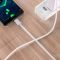 Кабель USB Type-C с удлиненным разъемом / длина коннектора 10мм / 1м Белый
