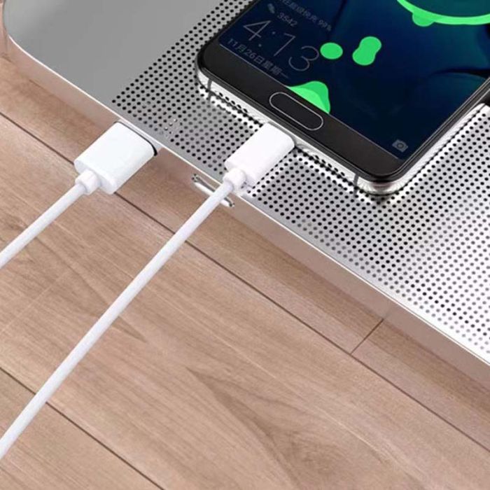 Кабель USB Type-C с удлиненным разъемом / длина коннектора 10мм / 1м Белый