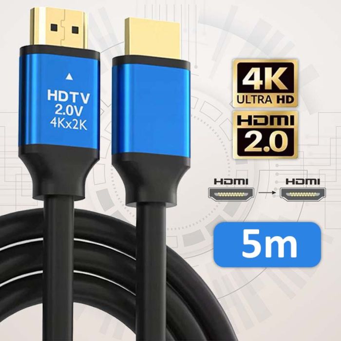 Кабель ХР-559 HDMI-HDMI V2.0 / 4K 2K Full HD / Чорний 5м