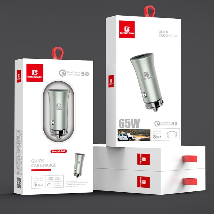Автомобильное зарядное устройство Biboshi Z02 1 USB QC5.0 silver