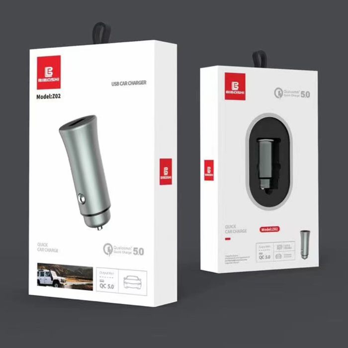 Автомобильное зарядное устройство Biboshi Z02 1 USB QC5.0 silver