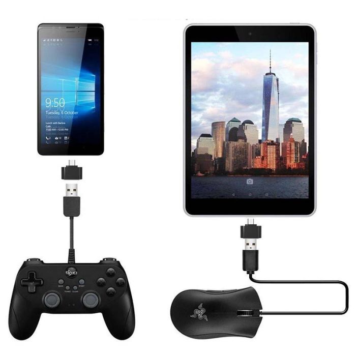 OTG переходник Micro-USB - USB 2.0 адаптер Черный