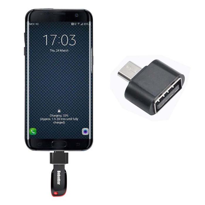 OTG переходник Micro-USB - USB 2.0 адаптер Черный