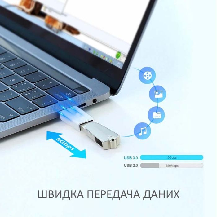 OTG переходник Micro-USB - USB 3.0 адаптер Серый