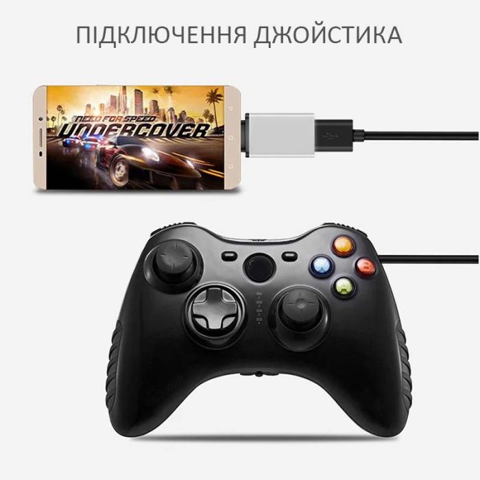 OTG переходник Micro-USB - USB 3.0 адаптер Серый