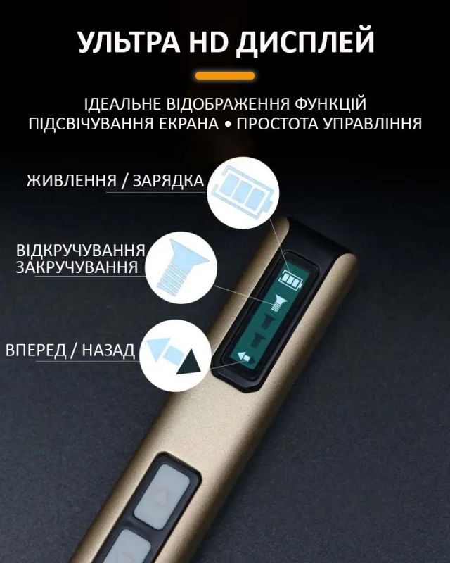 Отвертка аккумуляторная SW-88A / набор бит 9 шт / для точных работ / Type-C / 350 mAh / подсветка