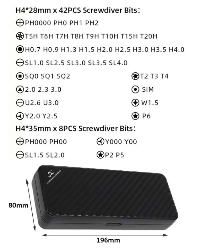 Отвертка аккумуляторная SW-80022 / набор 58 в 1 / для точных работ / Type-C / 350 mAh / в кейсе