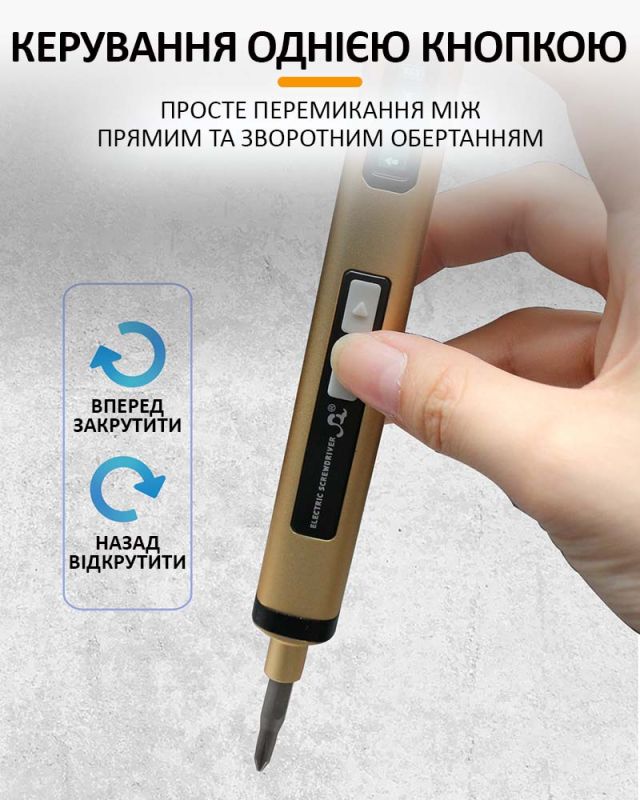 Отвертка аккумуляторная SW-80033 / набор 35 в 1 / для точных работ / Type-C / 350 mAh / подсветка